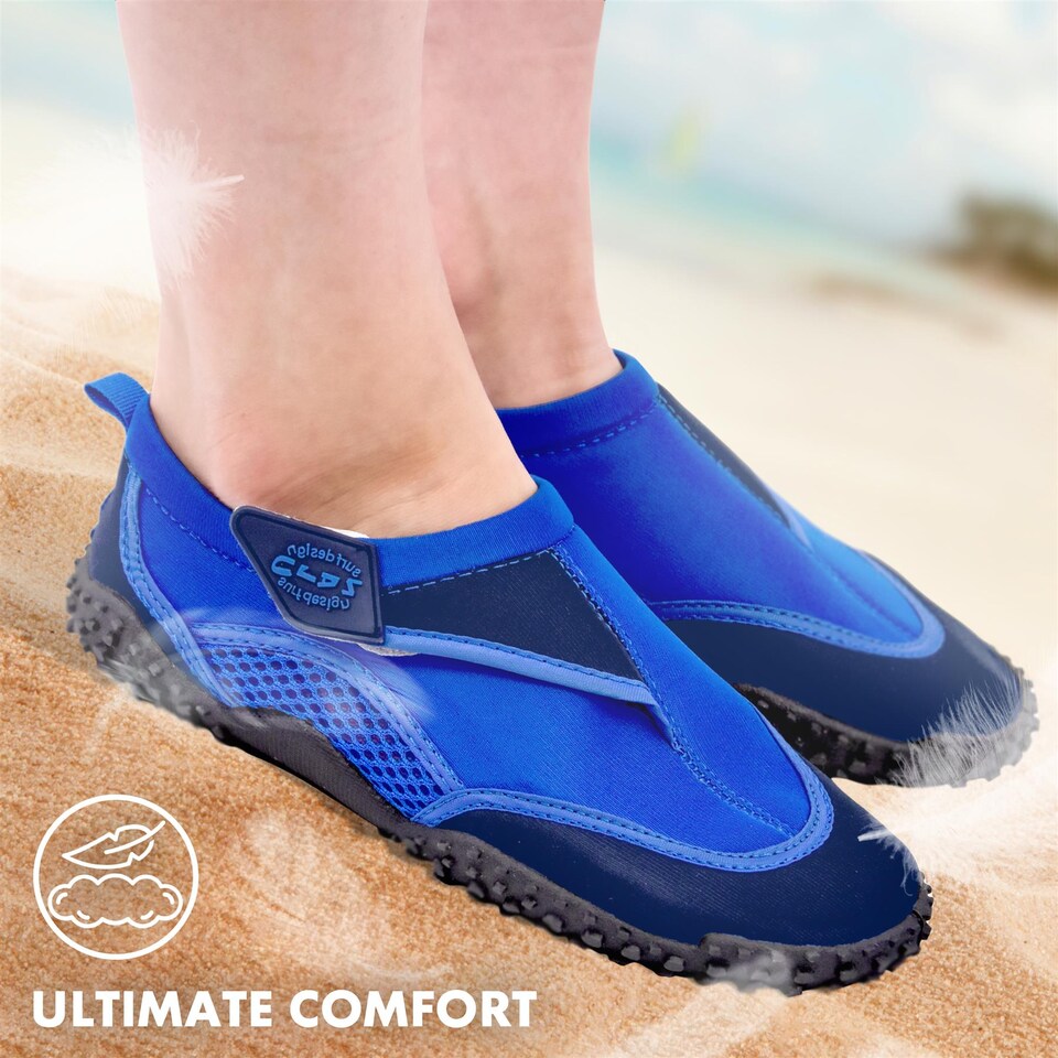 image 1 of GEEZY Aqua Water Shoes, Unisex, Beach Surfing Holidays - Blue, UK Adult 3