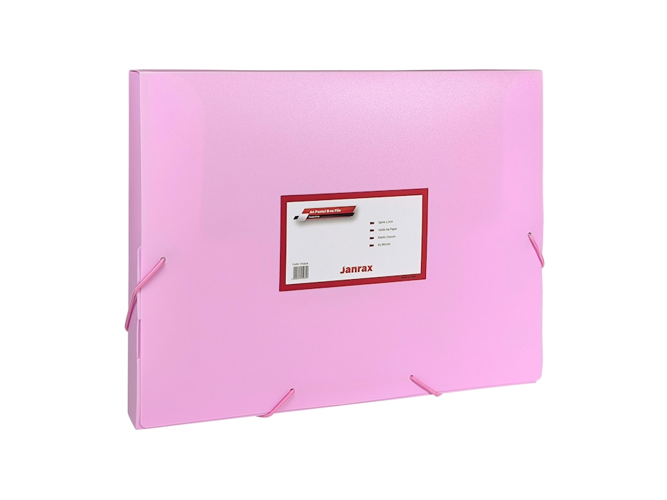 image 1 of Pastel Pink A4 Elastic Closure Box File