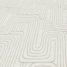 Sample of Retro Curve Wallpaper in Champagne with Pearl N/A