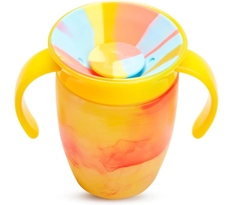 image 1 of Munchkin Miracle 360 Sippy Cup Baby Trainer Spill Free Handles 7oz Blue Twin