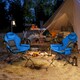 image 8 of Outsunny Hammock Camping Chair Set of 2, Adjustable Back Camp Chair Blue