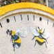 image 4 of Marco Paul 30cm Bee Outdoor Clock and Thermometer Yellow