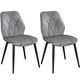 image 1 of Yaheetech Set of 2 Faux Leather Dining Kitchen Chairs Grey | Light Grey