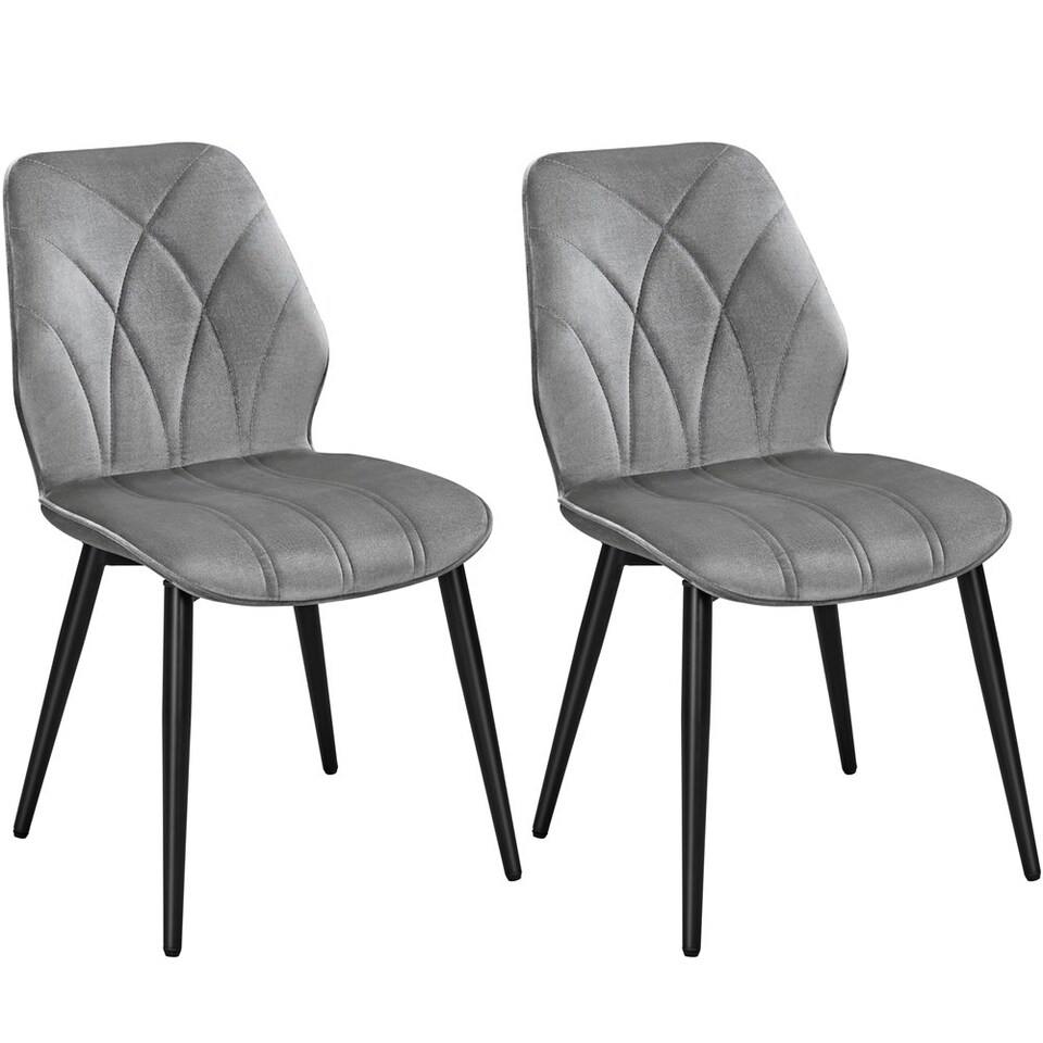 image 1 of Yaheetech Set of 2 Faux Leather Dining Kitchen Chairs Grey | Light Grey