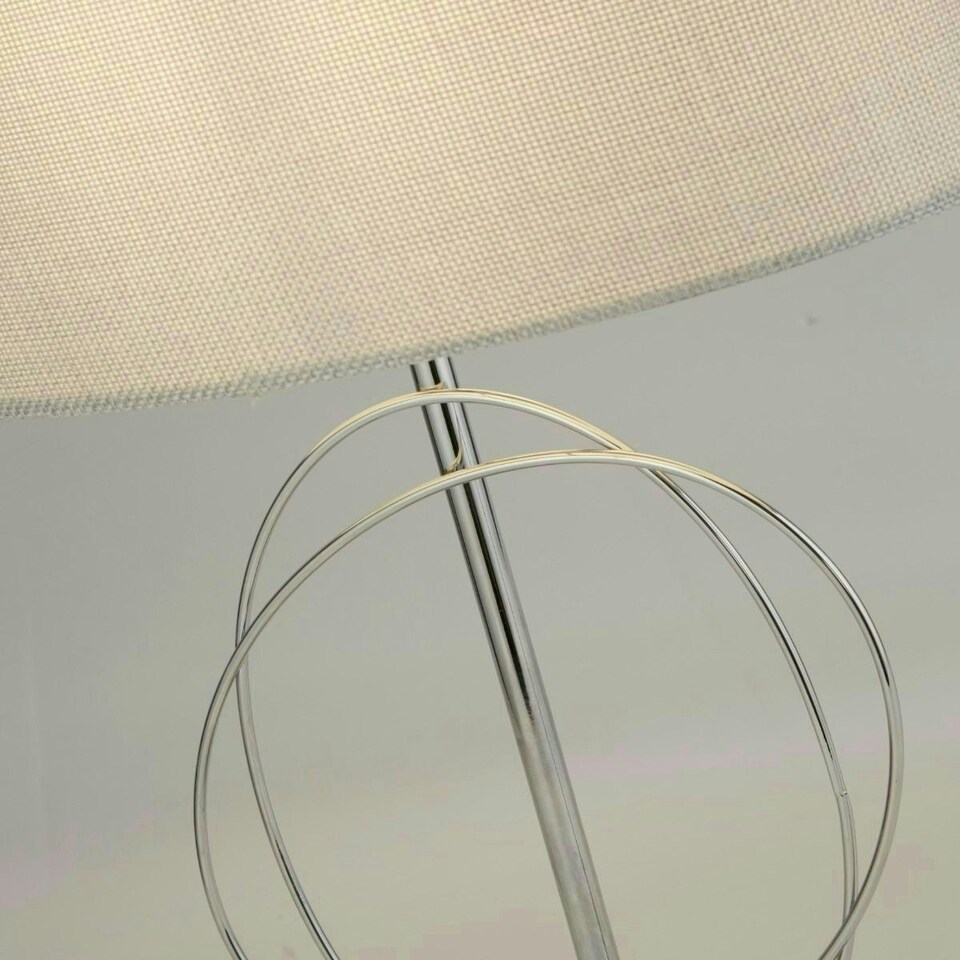 image 1 of Jiji Polished Chrome & Grey Table Lamp Chrome