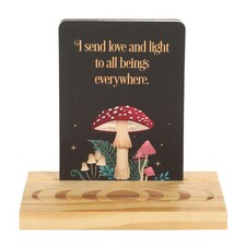 Something Different Affirmation Wooden Moon Phases Cards With Stand - Brown/Black - One Size