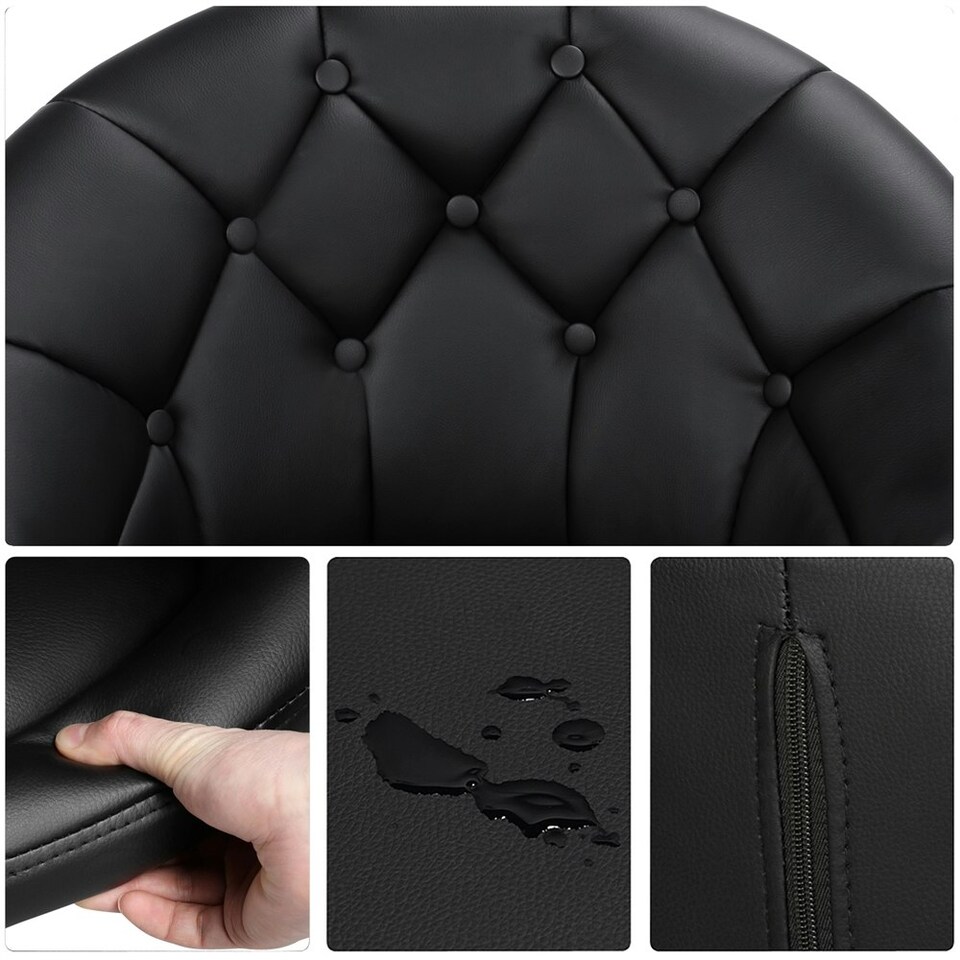 image 1 of Yaheetech Height Adjustable Modern Round Back Chair | Black