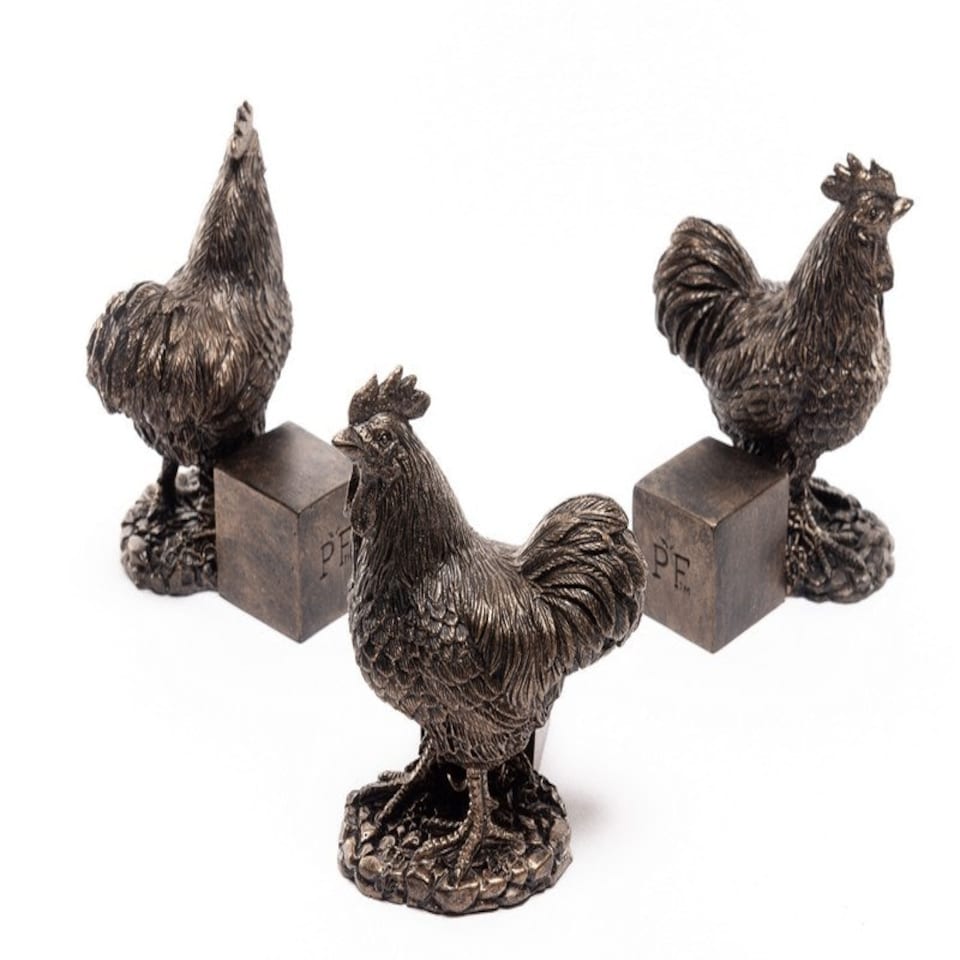 image 1 of Buff Orpington Chicken Plant Pot Feet - Set of 3 - L6.7 x W7 x H9.5 cm Brown