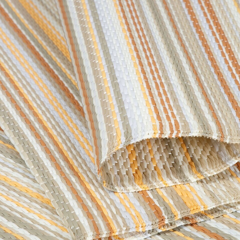 image 1 of The Rugs Rainbow Collection Reversible Weatherproof Outdoor Garden Patio Rug Striped | 1020