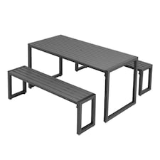 Living and Home Outdoor Dining Table Set Black