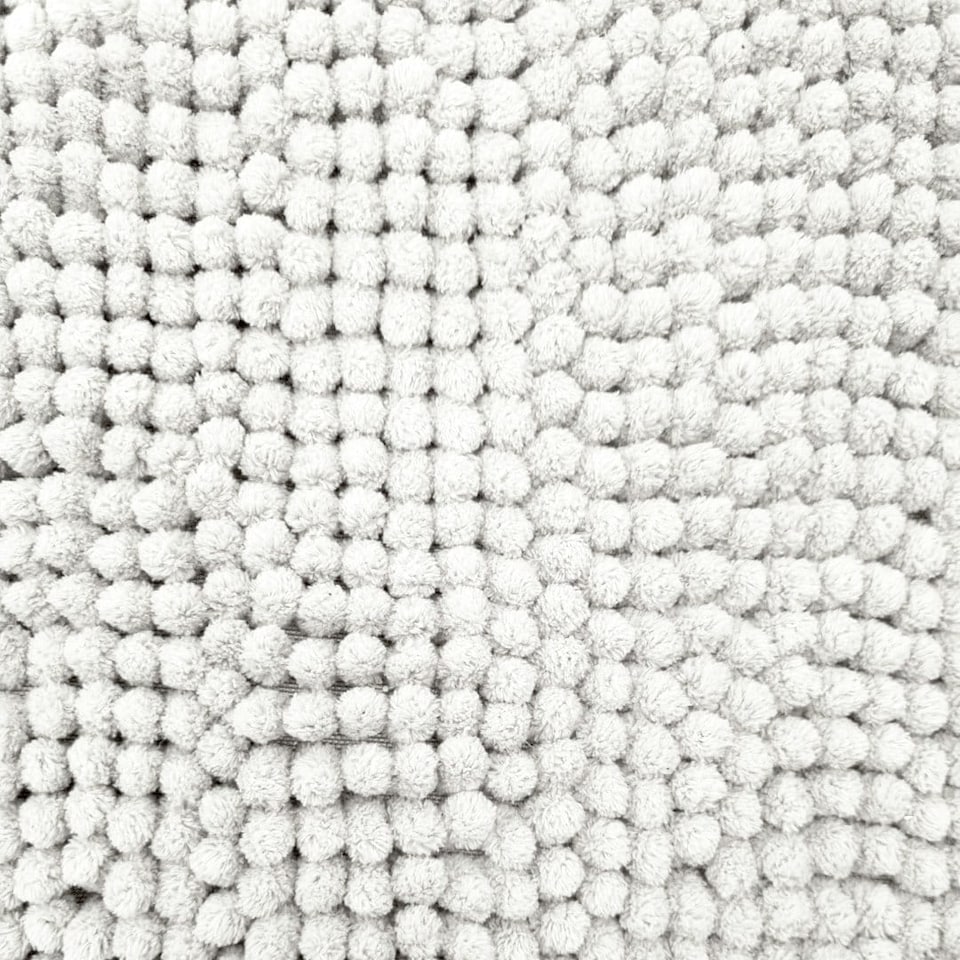 image 1 of Chenille Bobble Bath Mat Non-Slip 50 x 80cm - White