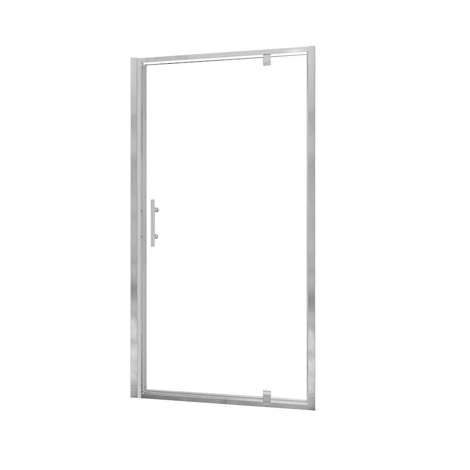 image 1 of Aica Bathrooms 700x1850mm Chrome Frame Pivot Door Shower Enclosure Glass Screen Cubicle | Chrome