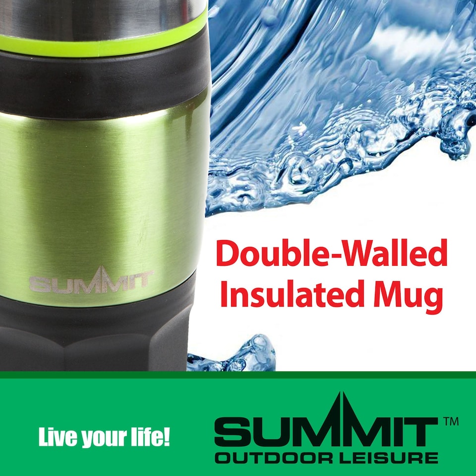 image 1 of VFM e-Store Green 400ml Insulated Travel Mug - Metallic, Leakproof