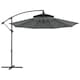 image 1 of Outsunny 2.7m Garden Banana Parasol Cantilever Umbrella with Crank Handle, Double Tier Canopy and Cross Base for Outdoor, Hanging Sun Shade, Dark Grey