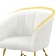 image 5 of Yaheetech Boucle Barrel Chair with Backrest Armrest White