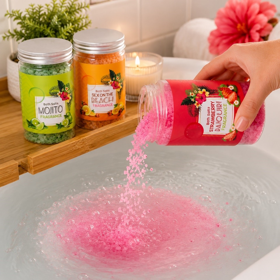 image 1 of 3 Cocktail Bath Salts Crystals Fruity Scent Mojito Strawberry Sex On Beach 320g