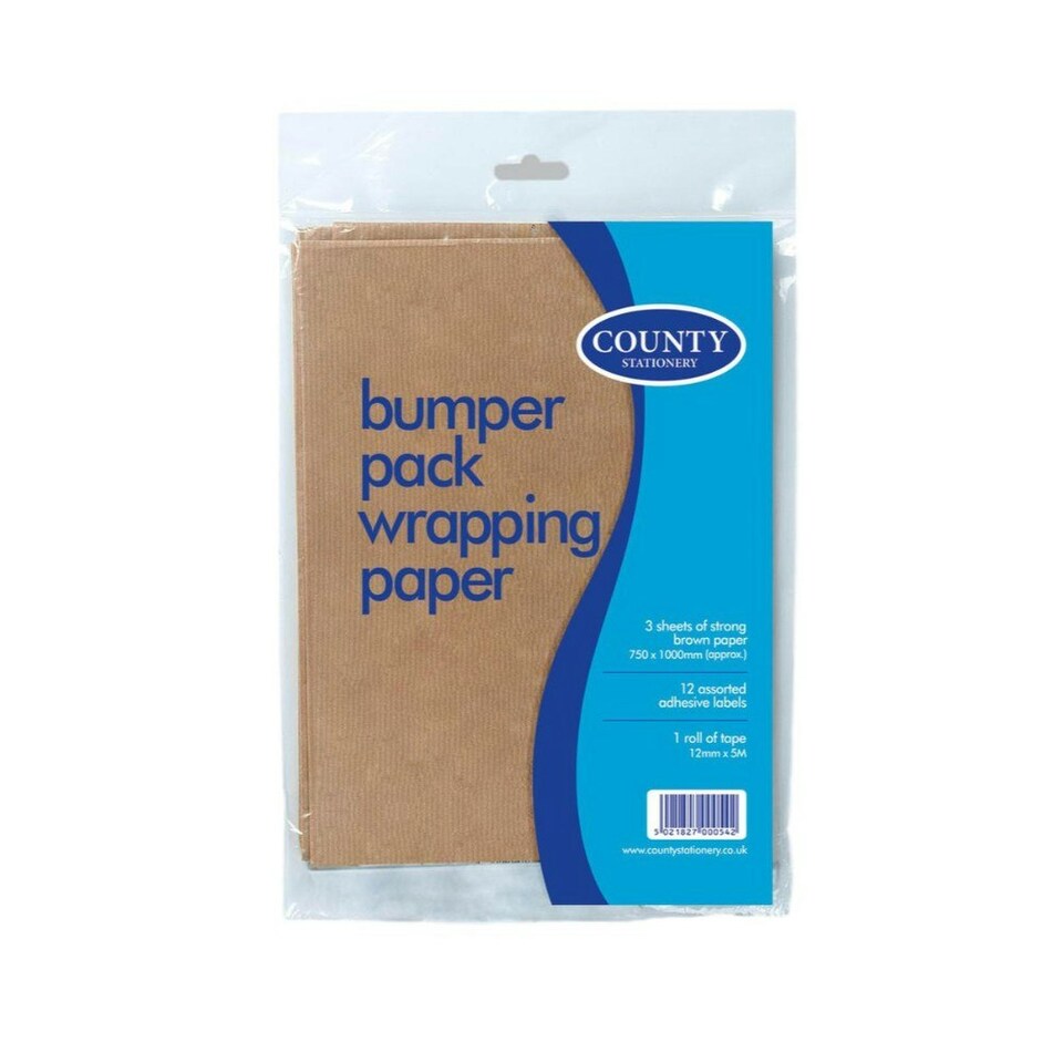 image 1 of Brown Wrap 3 Sheets, Labels & Tape