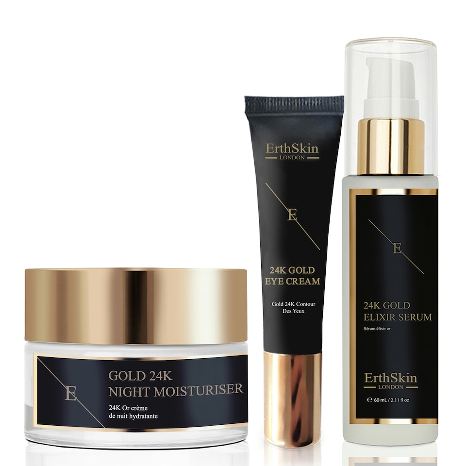 image 1 of Anti - Wrinkle Elixir Serum 24k + ANTI-WRINKLE Night MOISTURISER 24K GOLD + UNDER EYE CREAM 24K GOLD