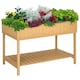 image 6 of Outsunny Wooden Herb Planter Stand 8 Cubes Bottom Shelf Raised Bed Natural
