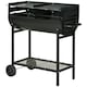 image 1 of Outsunny Trolley Portable Outdoor Charcoal BBQ Grill Cart 2 Rolling Wheels Black