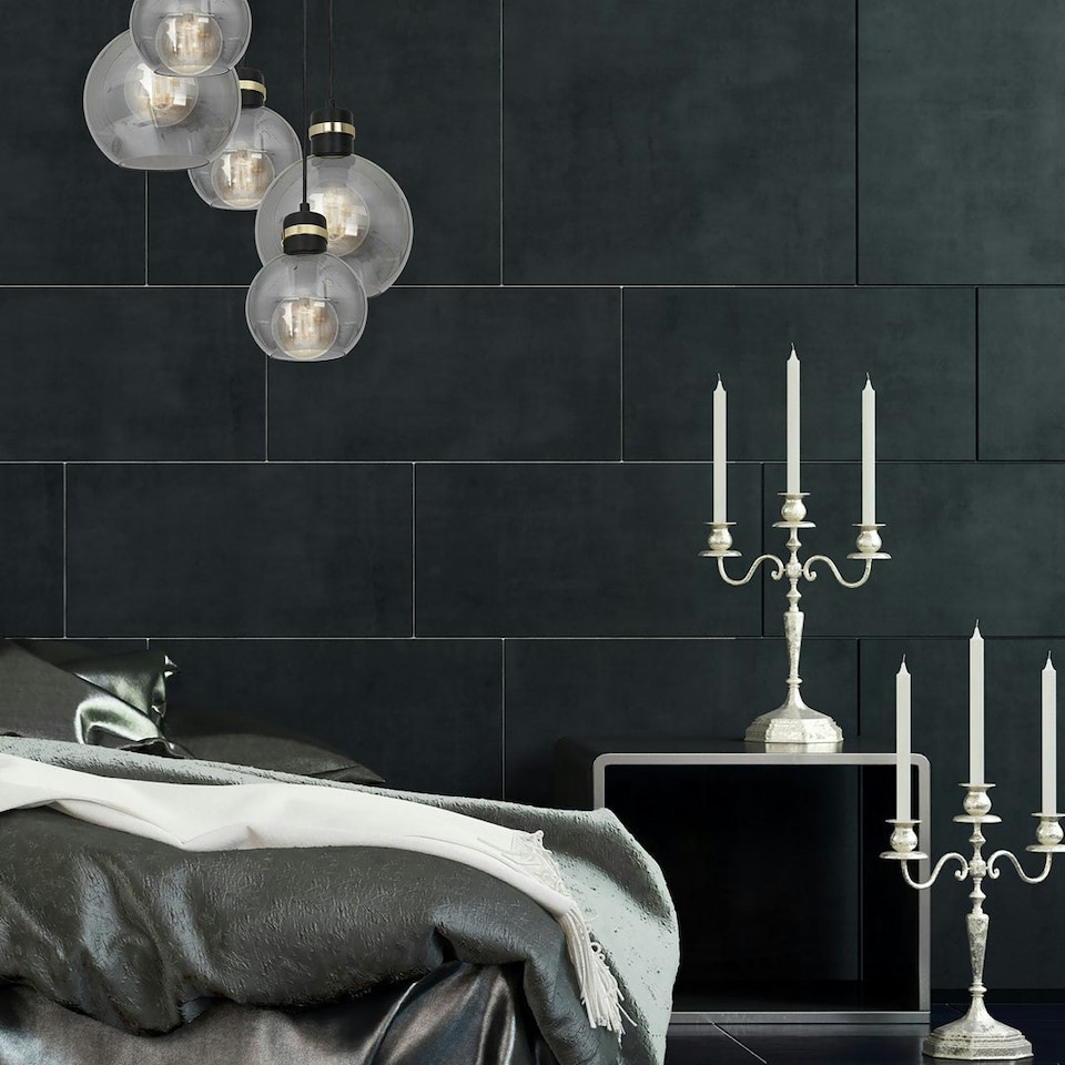 image 1 of Milagro Pendant Lamp Omega Black / Gold 5XE27 Circle