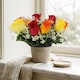 image 3 of Homescapes Artificial Rosebud & Mimosa Gravepot, Set of 2 Memorial Flowers