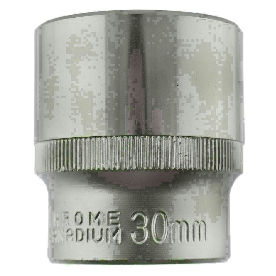 image 1 of 30mm 1/2" Dr Socket Super Lock Metric Shallow CRV Knurl Grip 6 Point TE785