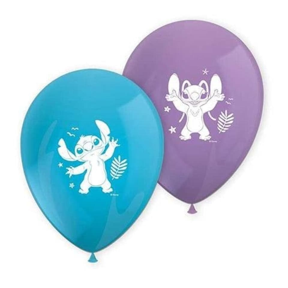 image 1 of Lilo & Stitch Disney Latex Balloons 28cm / 11 in - Pack of 8 | Multi