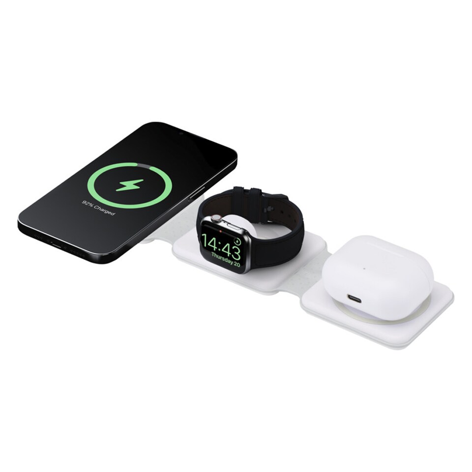 image 1 of Floso Armus Plastic 3 in 1 Wireless Charging Pad | White | White | 1
