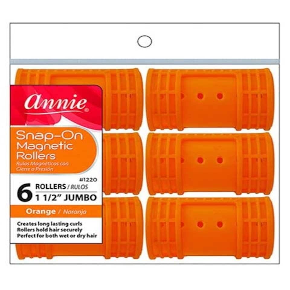 image 1 of Annie Snap-On Magnetic Rollers Size Jumbo 6Ct Orange 1220