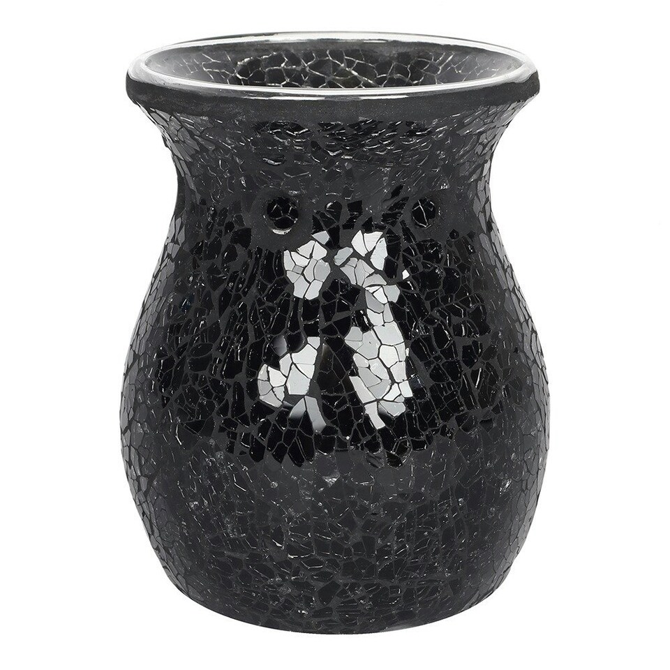 image 1 of Something Different Crackle-Effect Oil Burner - Black - L