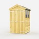 image 1 of 4 x 4 Feet Apex Shed - Double Door With Window - Wood - L127 x W118 x H217 cm Brown