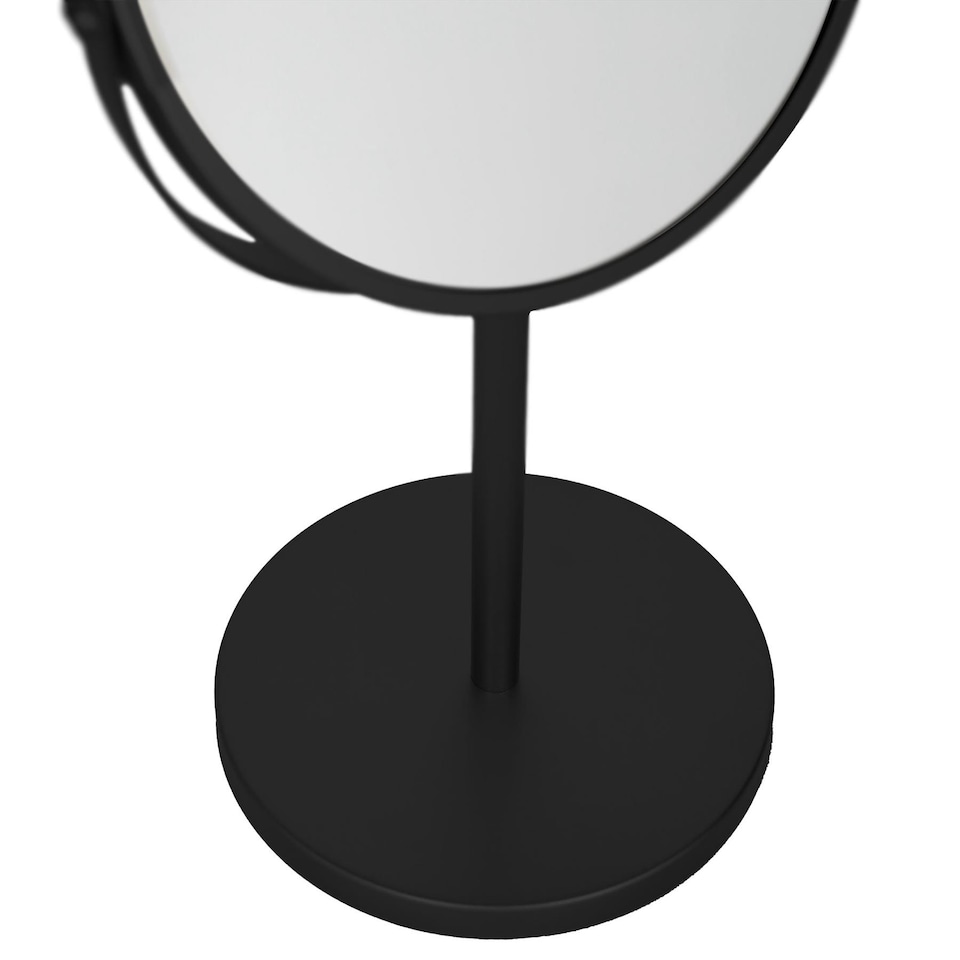 image 1 of Harbour Housewares Pedestal Mirror - 18.5cm x 34.5cm - Black | Black | Black