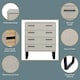 image 2 of Texas 4 Drawer Chest of Drawers - Industrial Style Pine Bedroom Storage Cabinet with Metal Legs | Grey | Grey | 1