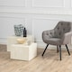 image 3 of Dice Square Coffee Table Set in Light Travertine Effect