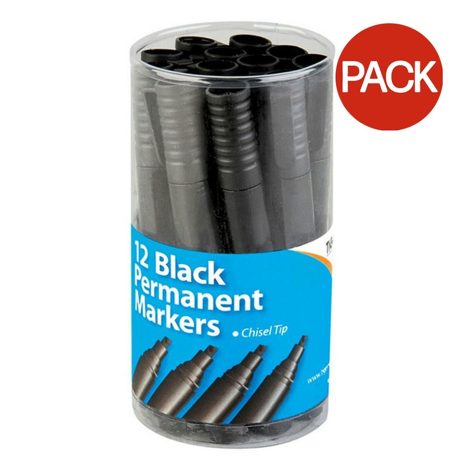 Tiger Permanent Marker (Pack of 12) - Black - One Size