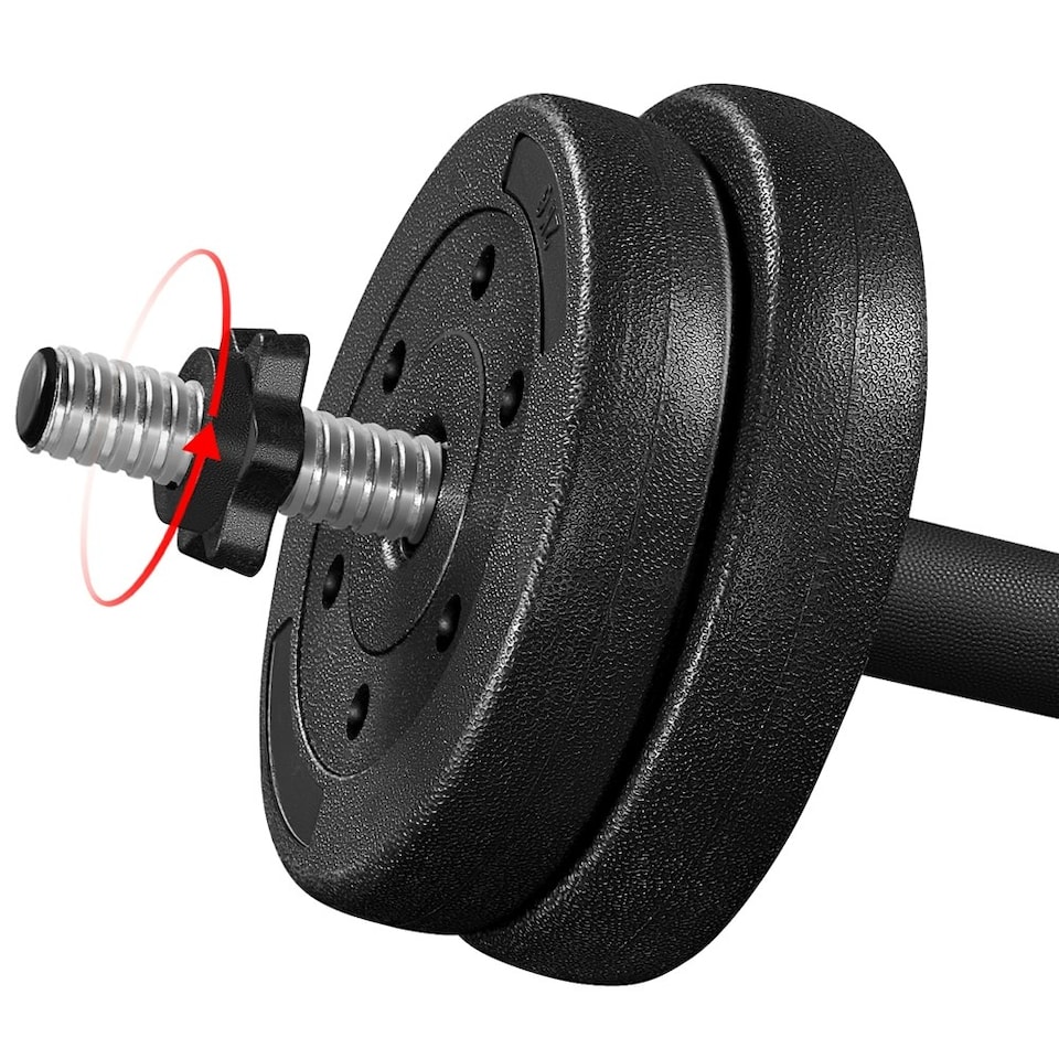 image 1 of Yaheetech 15kg Adjustable Dumbbell Set Black