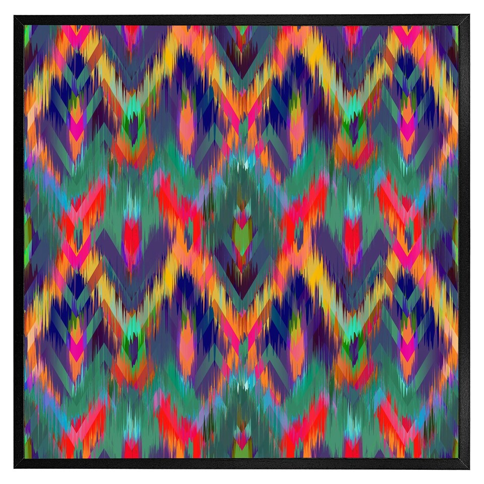 image 1 of Abstract ethnic ikat pattern (Picture Frame) Grey | XL