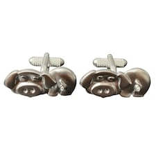 Pig Cufflinks - Onyx Art CK74 Novelty Cuffs