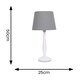 image 3 of ValueLights Victoria White Wood Traditional Stem Table Lamp with Grey Fabric Tapered Shade