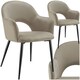 image 1 of Dining Chair Sasha- padded armchair in velvet look, continuous backrest - Set of 2 Brown | Taupe