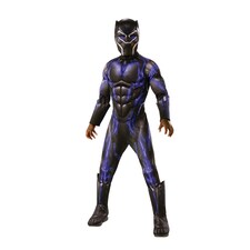 Black Panther Childrens/Kids Deluxe Battlesuit Costume - Black - 7-8 Years