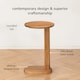 image 4 of Nora C-Shaped Solid Mango Wood Sofa Side Table for Living Room