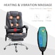 image 4 of Vinsetto Office Chair with 6 Point Massage and Back Heat, Microfiber Desk Chair with Footrest Adjustable Height and Swivel Wheels, Back Reclining, Dark Blue