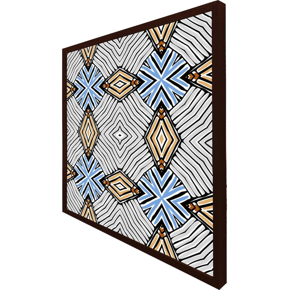 image 1 of Abstract geometric shapes & hand drawn brush stokes (Picture Frame) | Grey | M