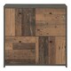 image 2 of Best Chest Storage Cabinet with 4 Doors in Concrete Optic Dark Grey/Old - Wood Vintage