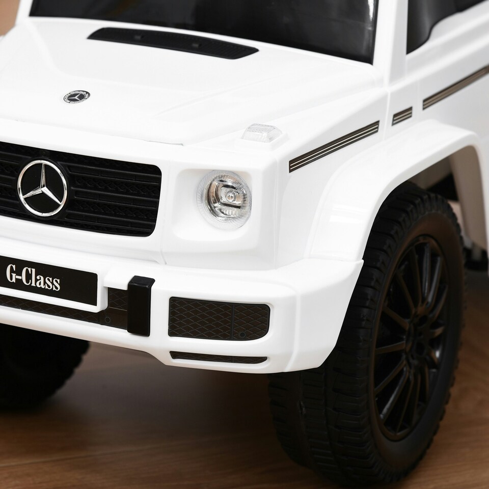 image 1 of HOMCOM Benz G350 Kids Ride on Sliding Car w/ Under Seat Storage No Power White
