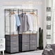 image 4 of HOMCOM Storage Coat Rack Hallway Bedroom Organiser Shelves w/ Hanger, 5 Drawer