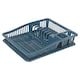 image 2 of Plastic Large Dish Rack Drainer Kitchen Sink Plate Cutlery Draining Drip Tray | Multi | Blue Large
