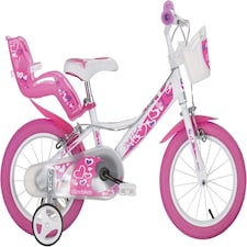 Dino Little Heart 14" Kids Bike - White/Pink